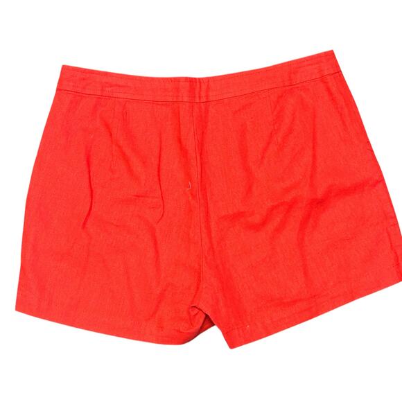 Cynthia Rowley Size 10 Red Linen Blend High-Waisted Sailor Shorts - Picture 5 of 7